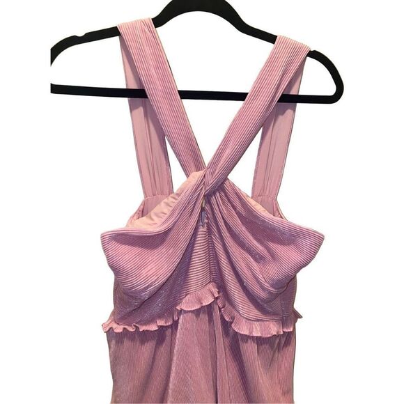 Saylor - Esperanza Pink Pleat Midi Dress - Picture 5 of 11